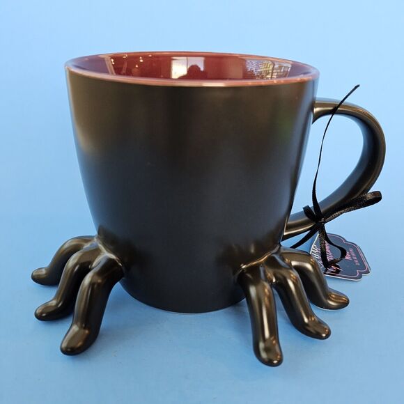 Mug Spider Legs Halloween Spoopy Derpy Black Large - Picture 1 of 9